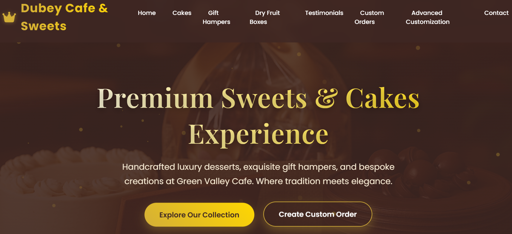 Dubey Cake Store bakery website developed by ZENSTRO affordable website India
